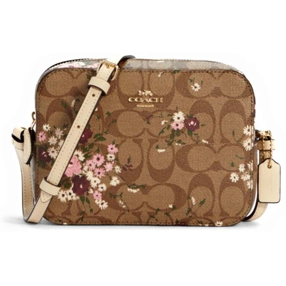 Coach Camera Bag in Signature Canvas with Evergreen Floral Print - Picture 1 of 4